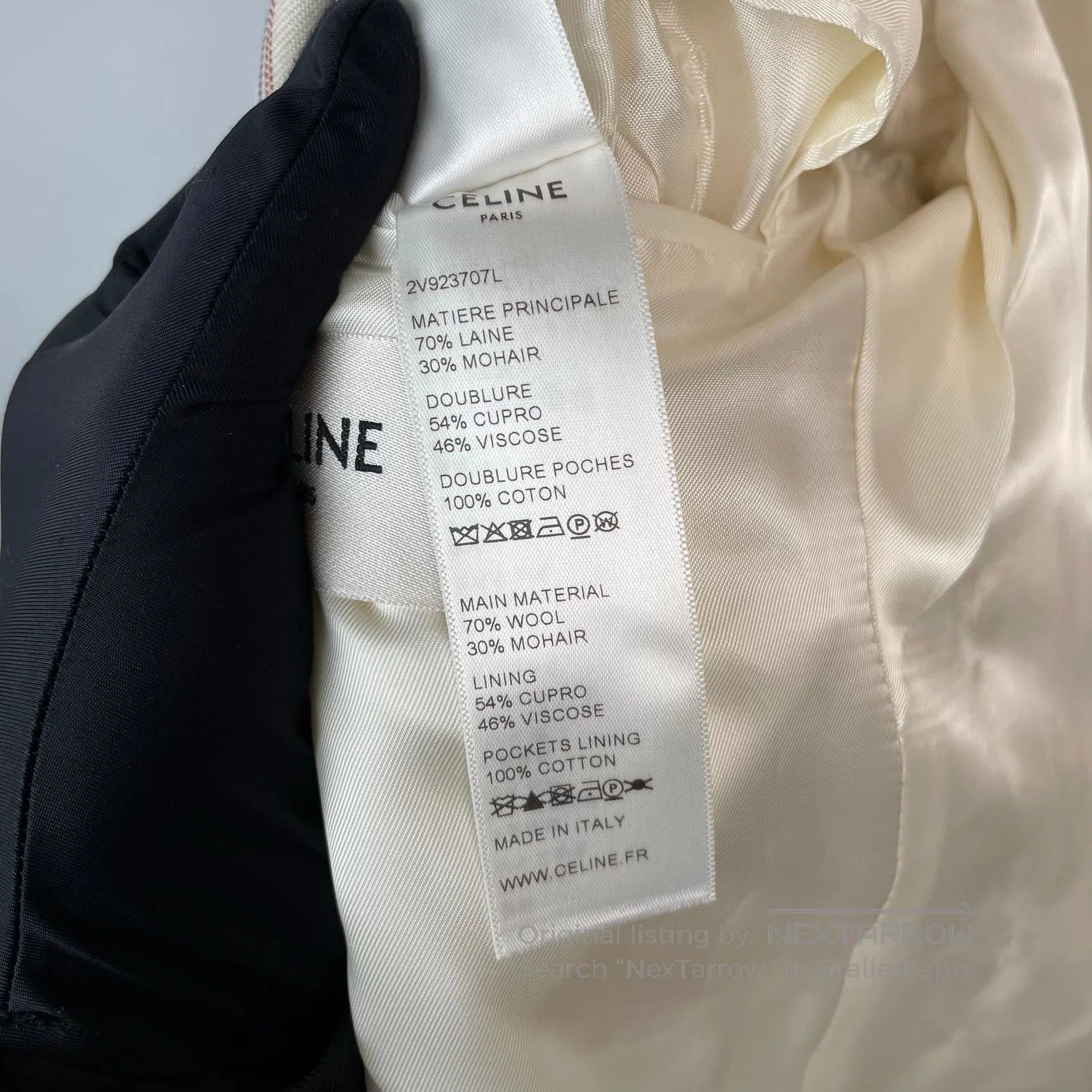 Celine CELINE Beige Double Breasted Striped Wool Suit Jacket| Size S / US 4 / IT 40 - 8 Thumbnail