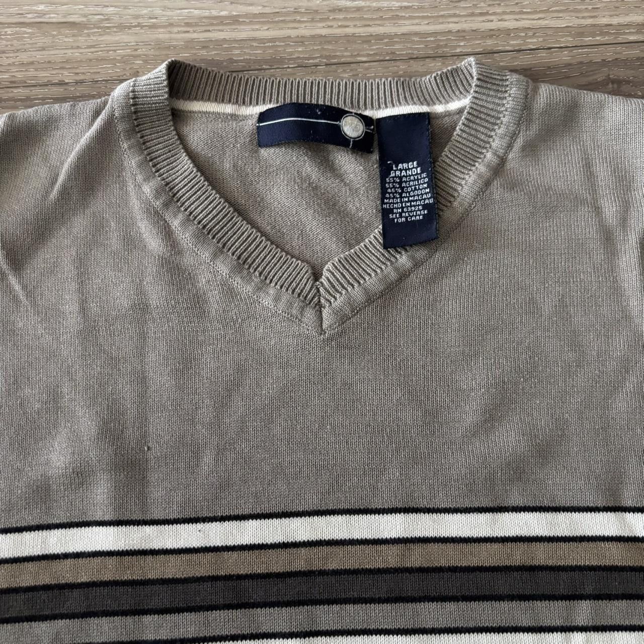 Japanese Brand Crazy Vintage Y2K/2000s Light Brown Striped Skater Essential Longsleeve! Size L Size US L / EU 52-54 / 3 - 4 Thumbnail