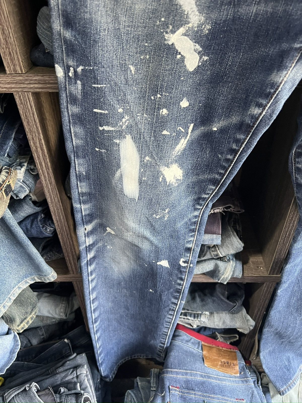Uniqlo 🔥Uniqlo UJ Paint Splash Distressed Denim Size US 30 / EU 46 - 7 Thumbnail