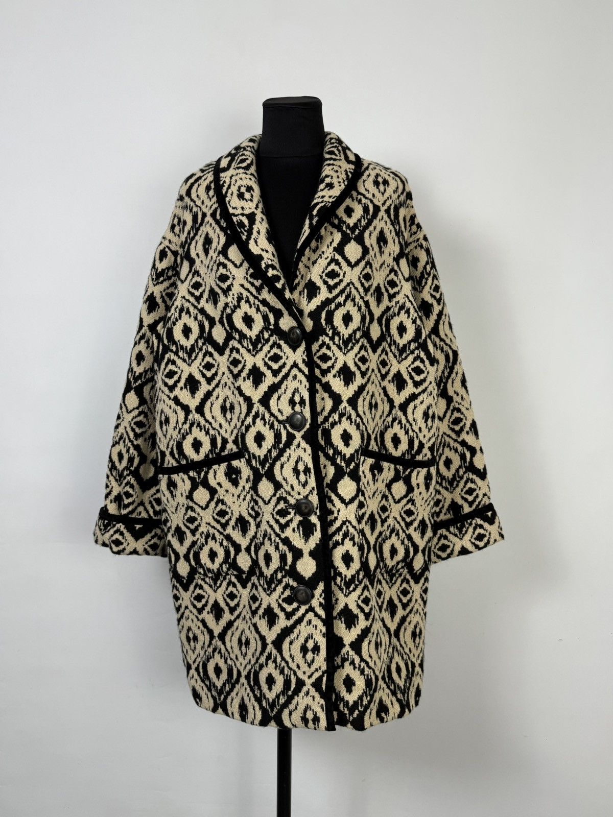 Sezane Sezane Henri Jacquard Ethnique Oversize Pocket Coat Jacket Size S / US 4 / IT 40 - 2 Thumbnail