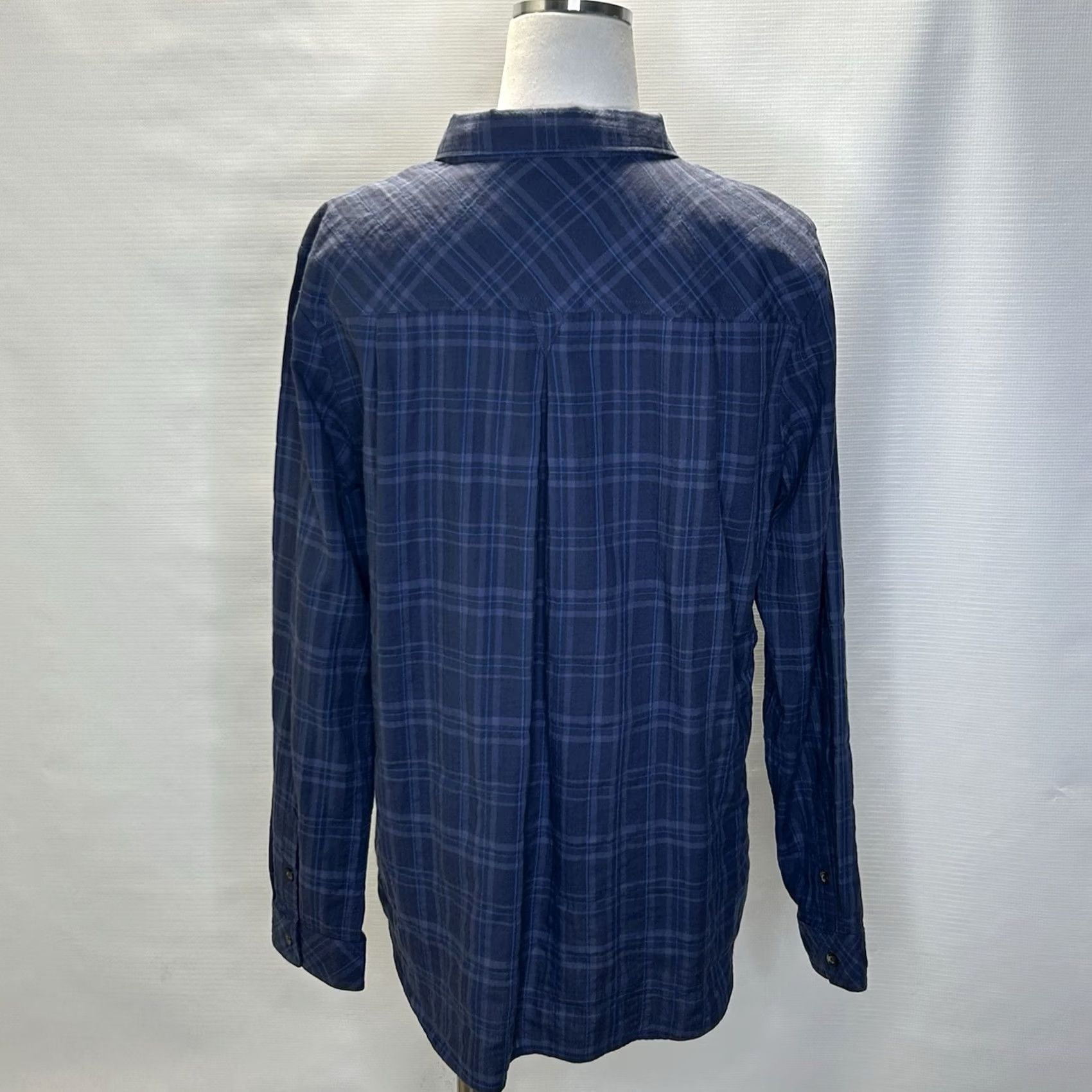 Vintage Backcountry Plaid Button Up Shirt Womens Large Blue Lightweight Casual Cozy Relaxed Fit Size L / US 10 / IT 46 - 3 Thumbnail