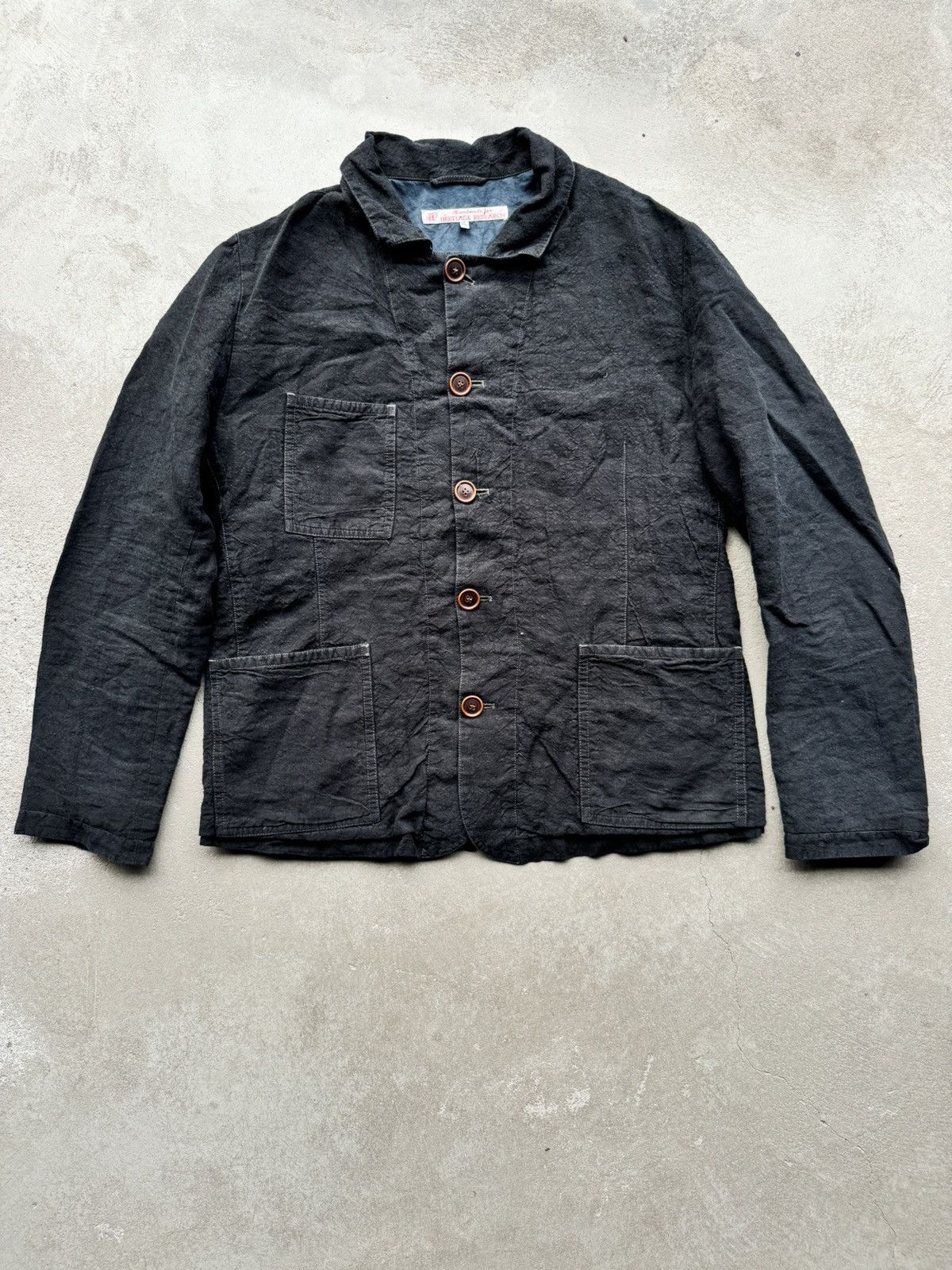 image of Heritage Research Linen Japan Jacket in Black, Men's (Size XL)