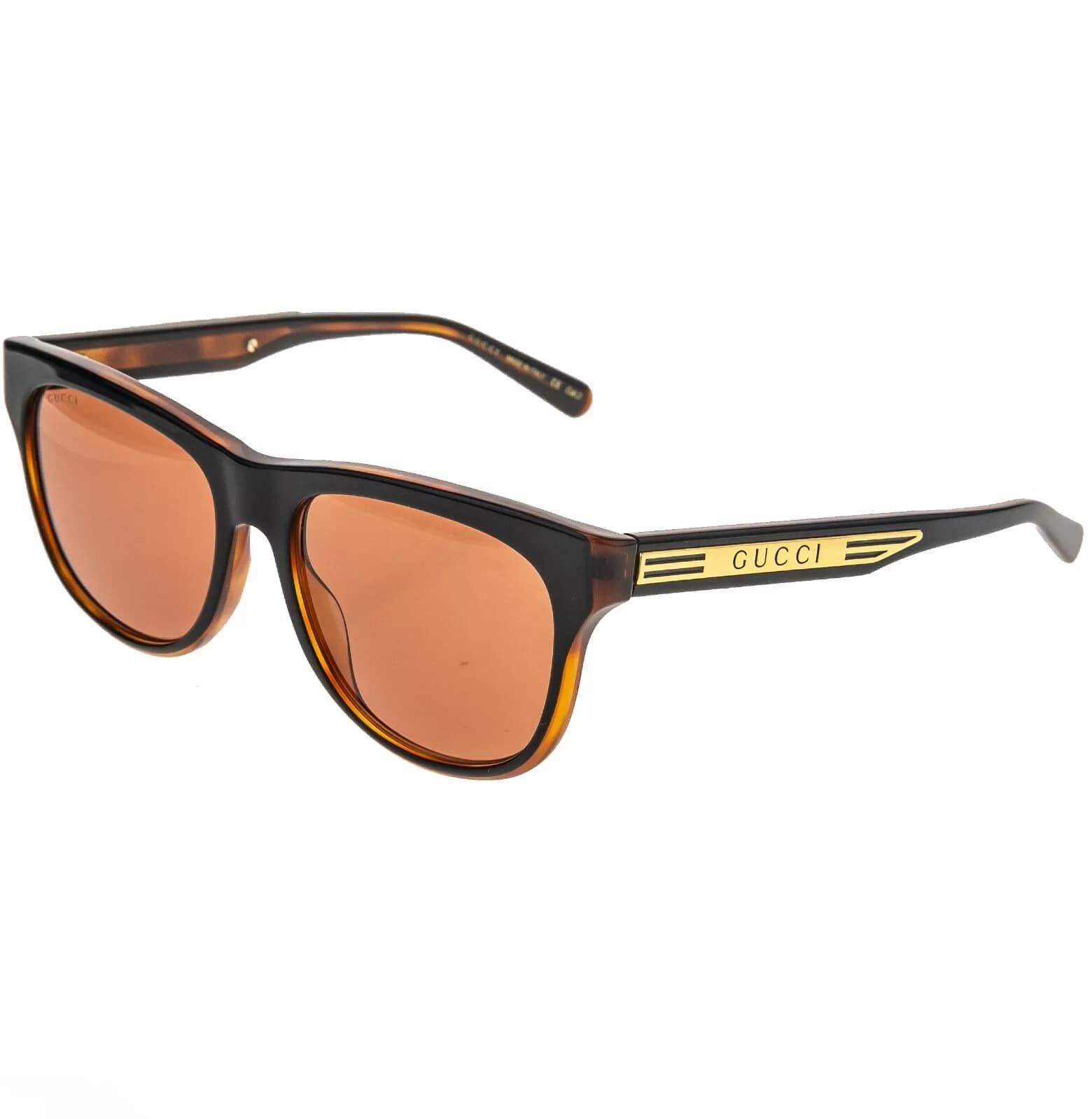 Gucci GUCCI 0980 Black Brown 002 Aviator Metal Sunglasses GG0980S Size ONE SIZE - 8 Thumbnail