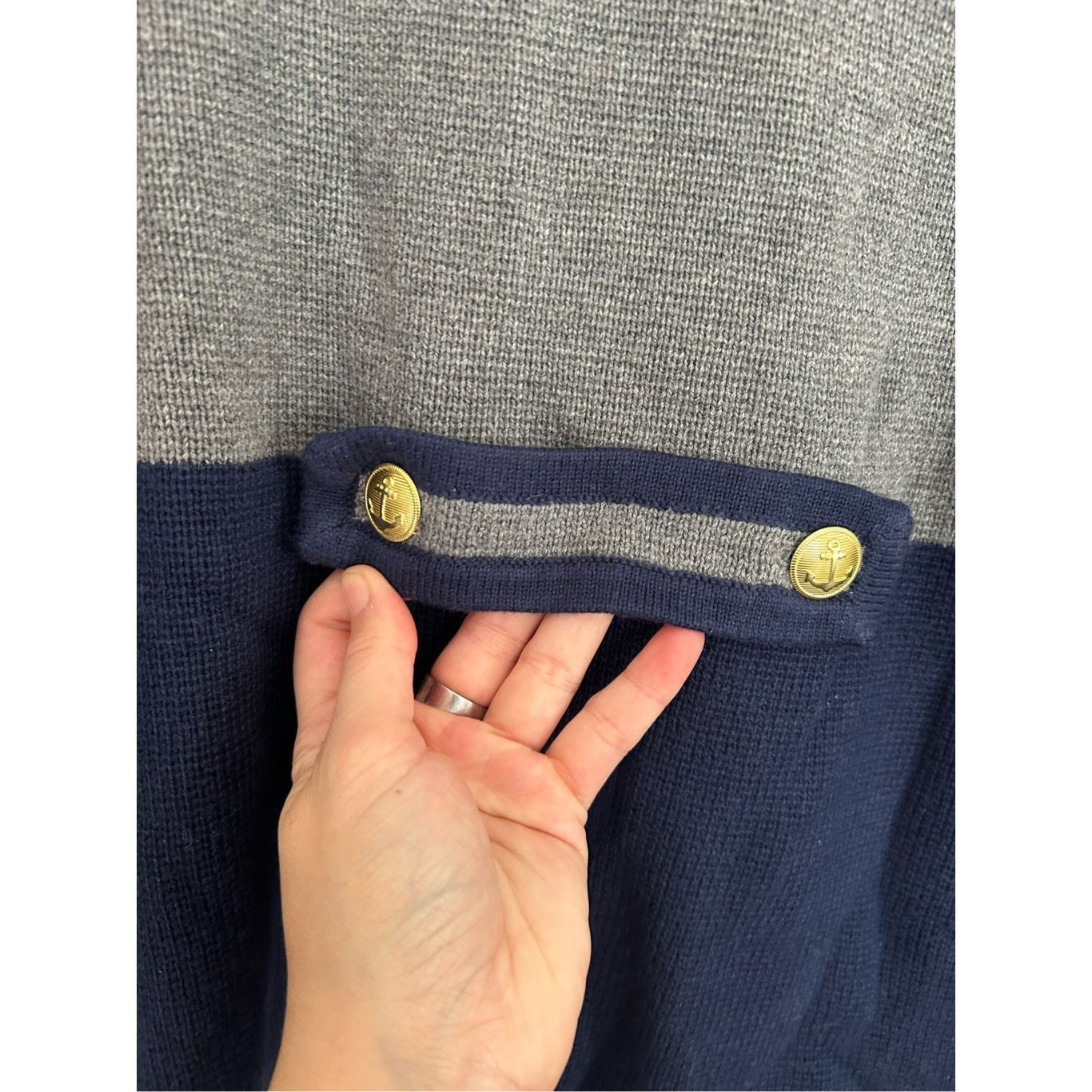 Nautica Nautica Navy Gray Colorblock Sweater Jacket Cardigan Gold Bu Size L / US 10 / IT 46 - 9 Thumbnail