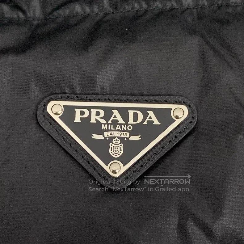 Prada Prada 21 black logo triangle stand-up collar down jacket Size XXS / US 00 / IT 34 - 4 Thumbnail
