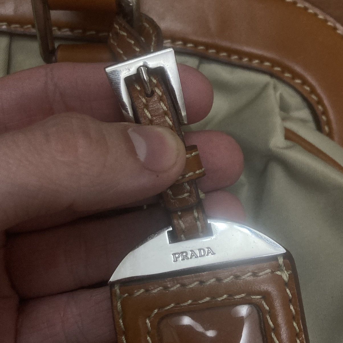 Prada × Vintage Vintage prada triangle logo bag Size ONE SIZE - 4 Thumbnail