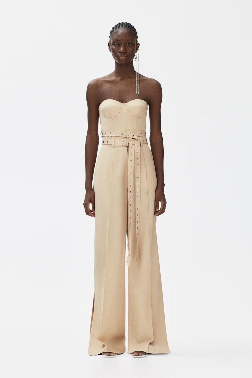 rokh new H&M h m Rokh Hwang 12 40 8 Wool Pants s beige trousers Size 30" / US 8 / IT 44 - 4 Thumbnail
