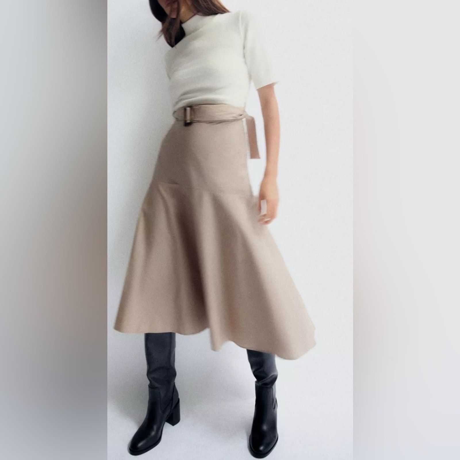 Zara Nwt- zara- soft feel combination dress-M Size M / US 6-8 / IT 42-44 - 1 Thumbnail