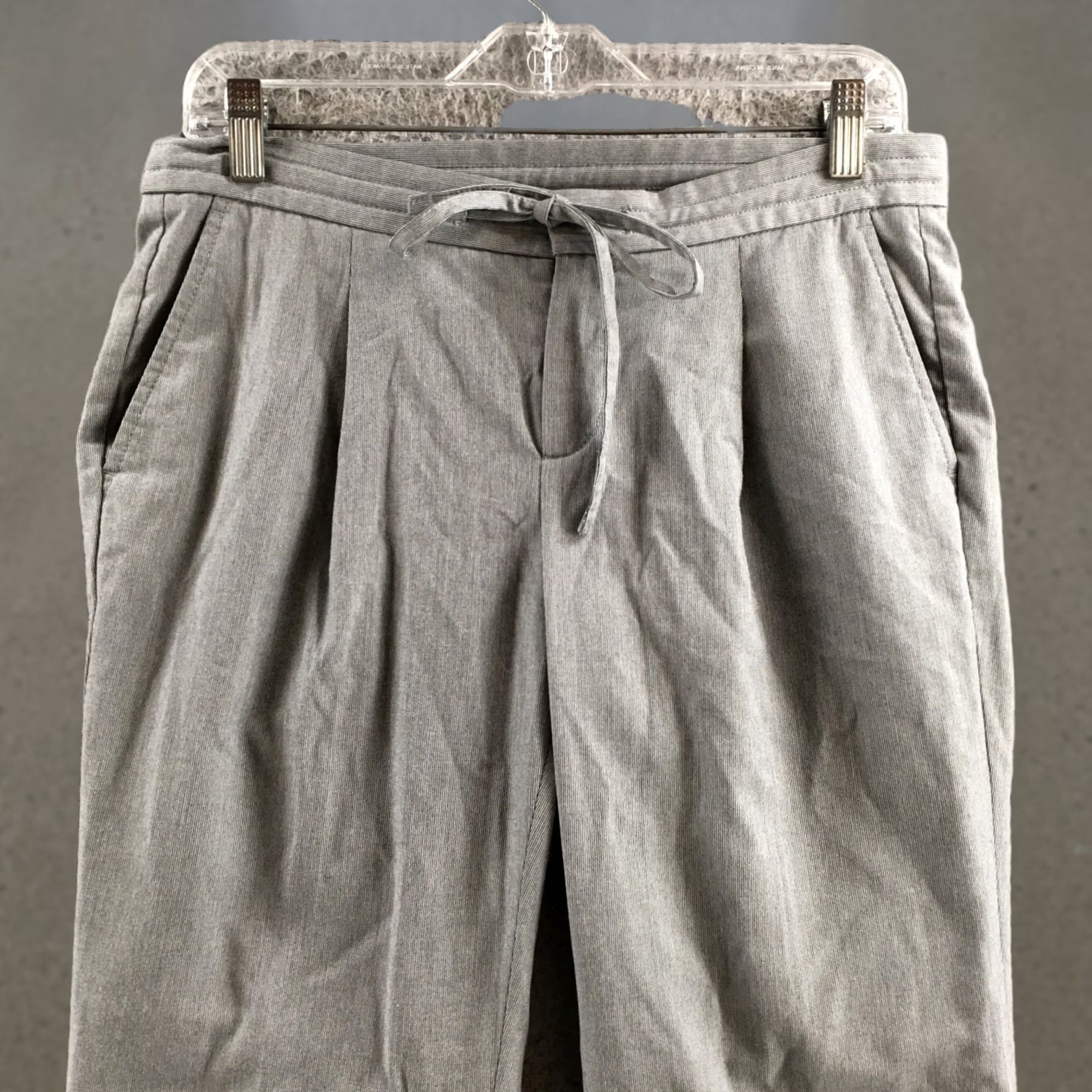 Banana Republic Banana Republic Pants Womens 2L Gray Pleated Drawstring Zip Fly Lightweight Dress Pants Regular Womens Size 26" / US 2 / IT 38 - 1 Thumbnail