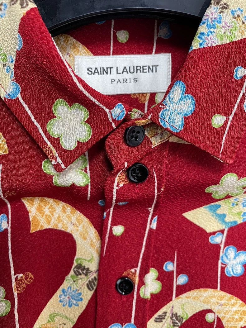 Saint Laurent Paris Saint Laurent Floral Print Long Sleeve Shirt-2507 Size US M / EU 48-50 / 2 - 3 Thumbnail