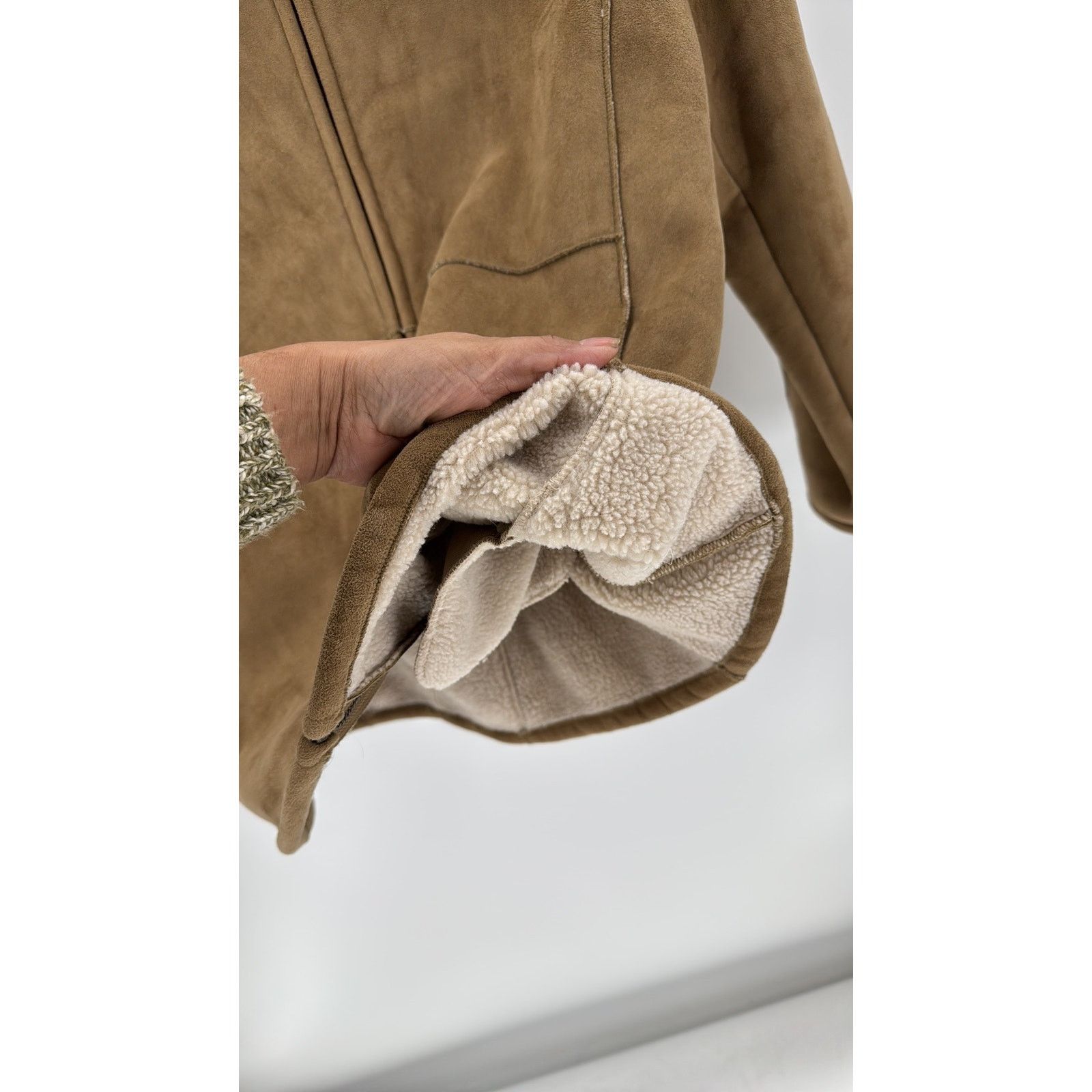 Shaver Lake Shaver Lake Faux Suede Sherpa Lined Jacket size xl Tan Size XL / US 12-14 / IT 48-50 - 7 Thumbnail