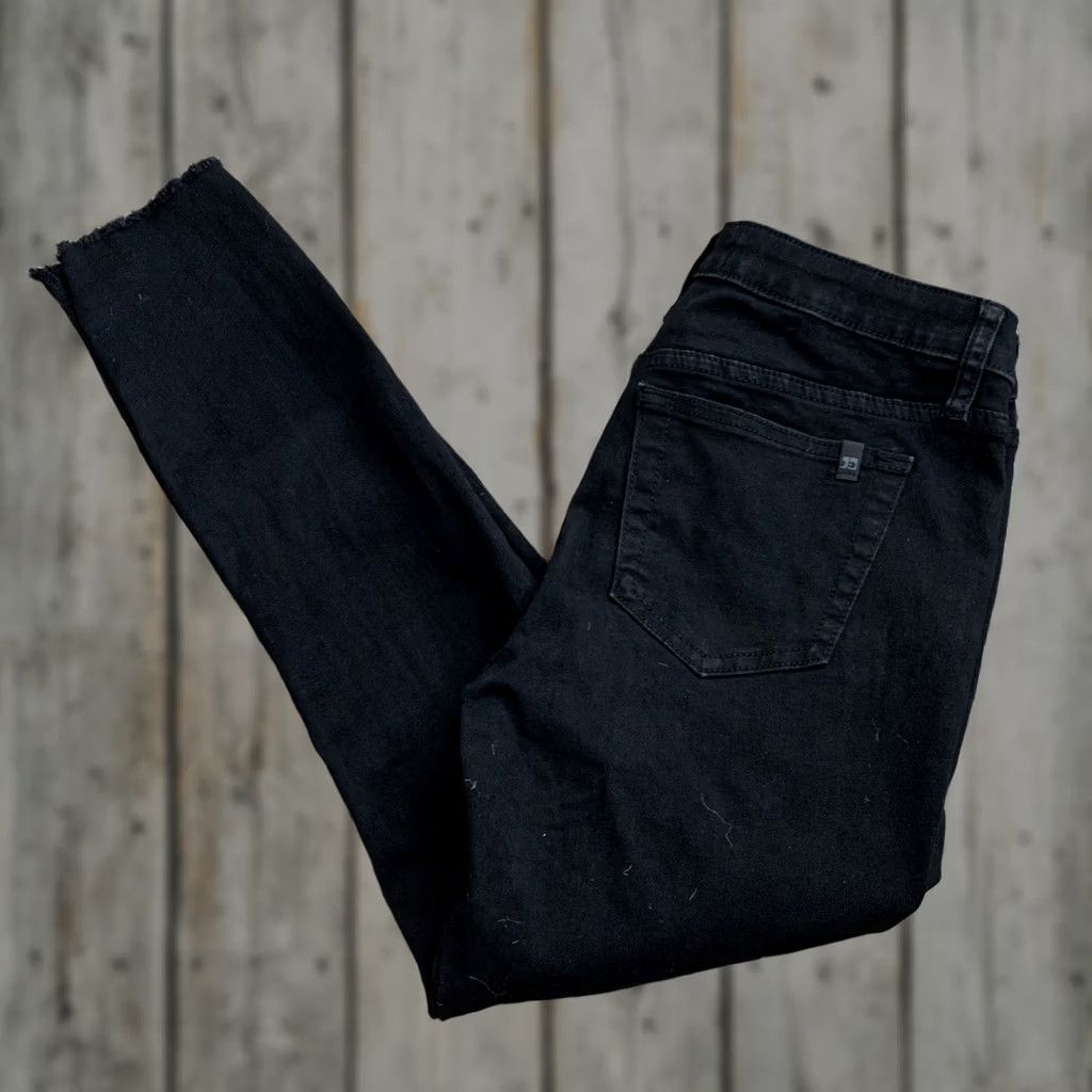 Vintage Joe's Jeans Womens Black Mid Rise Skinny Stretch Denim Jeans 28 Raw Asymmetrical Hem Size 28" / US 6 / IT 42 - 1 Thumbnail