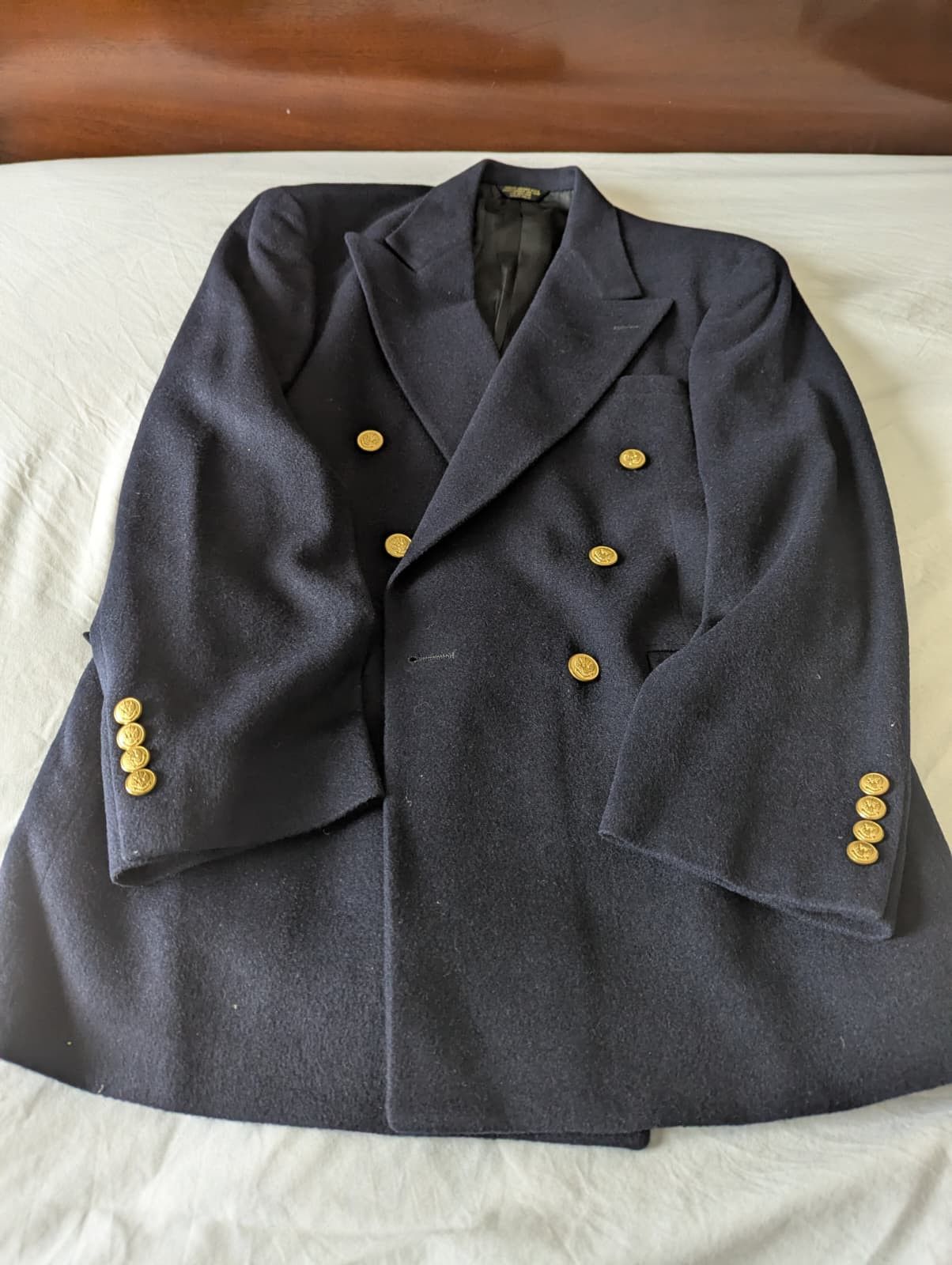 Other Vintage Naval Coat Bespoke Couture,Camel Hair Size 44L - 3 Thumbnail