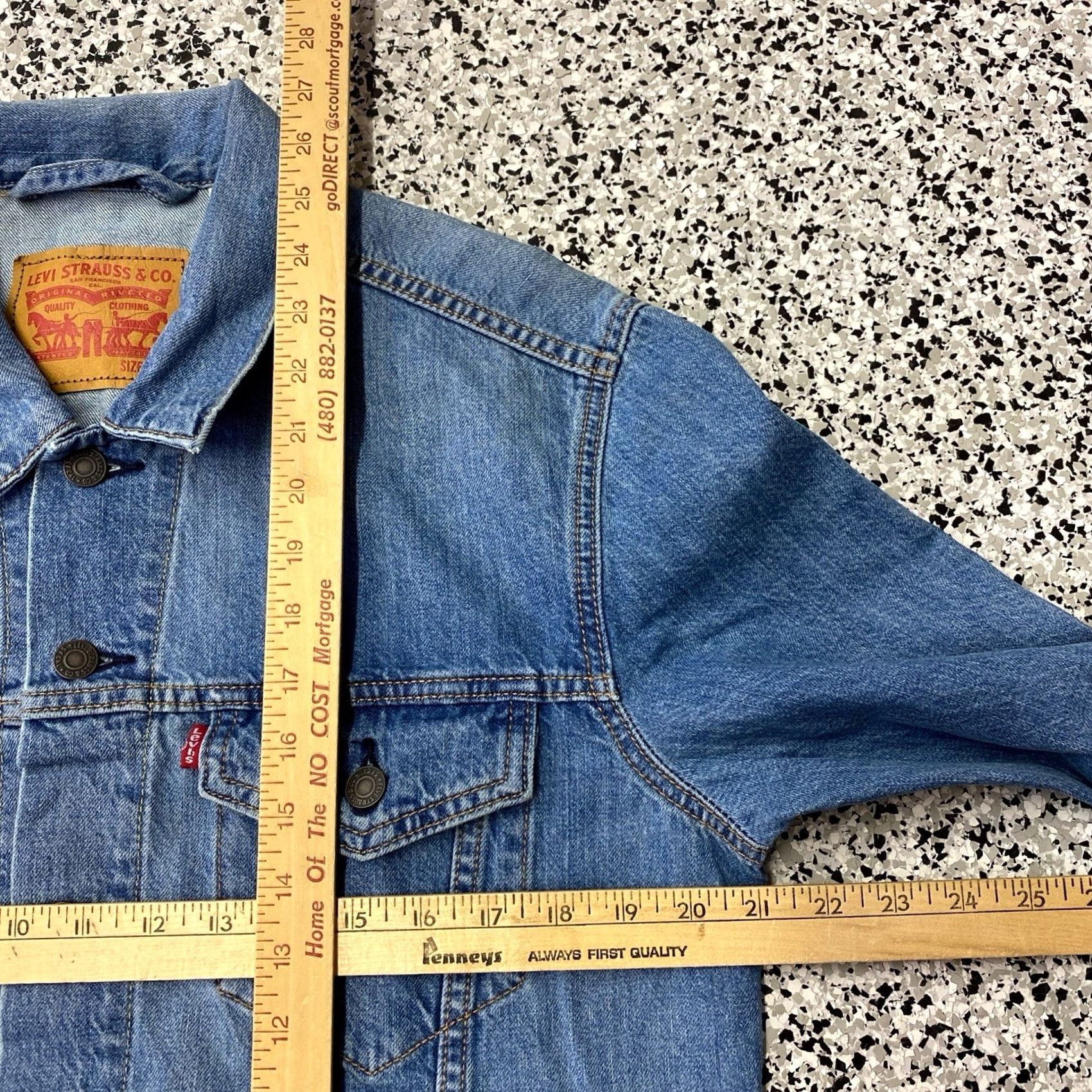 Levi's VINTAGE Levi's Trucker Jacket Denim Stock Jeans Jacket | Levi's | Men | M | Blue | Collared | Cotton | Denim | Sample Tag Size US M / EU 48-50 / 2 - 2 Thumbnail
