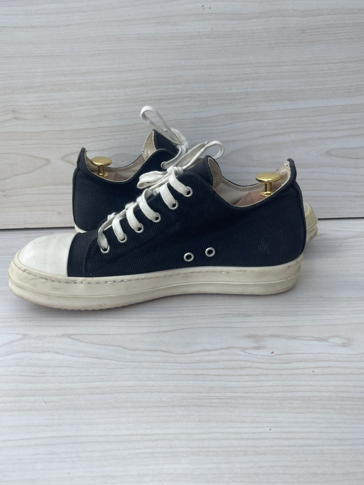 Rick Owens Rick Owens DRKSHDW Canvas Ramones Black Low top Sneaks Size US 7 / EU 40 - 5 Thumbnail