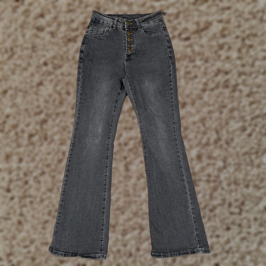 AG Jeans Womens Jeans Flare Charcoal Denim 22 Mid Rise Button Fly Stretch 22x27 Size 40" / US 18 - 1 Thumbnail