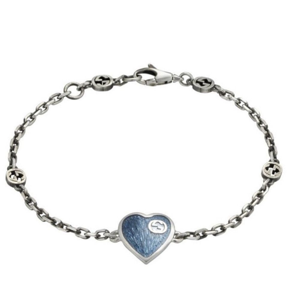 Gucci GUCCI Silver Heart Enamel Charm Bracelet NWT Size ONE SIZE - 1 Thumbnail