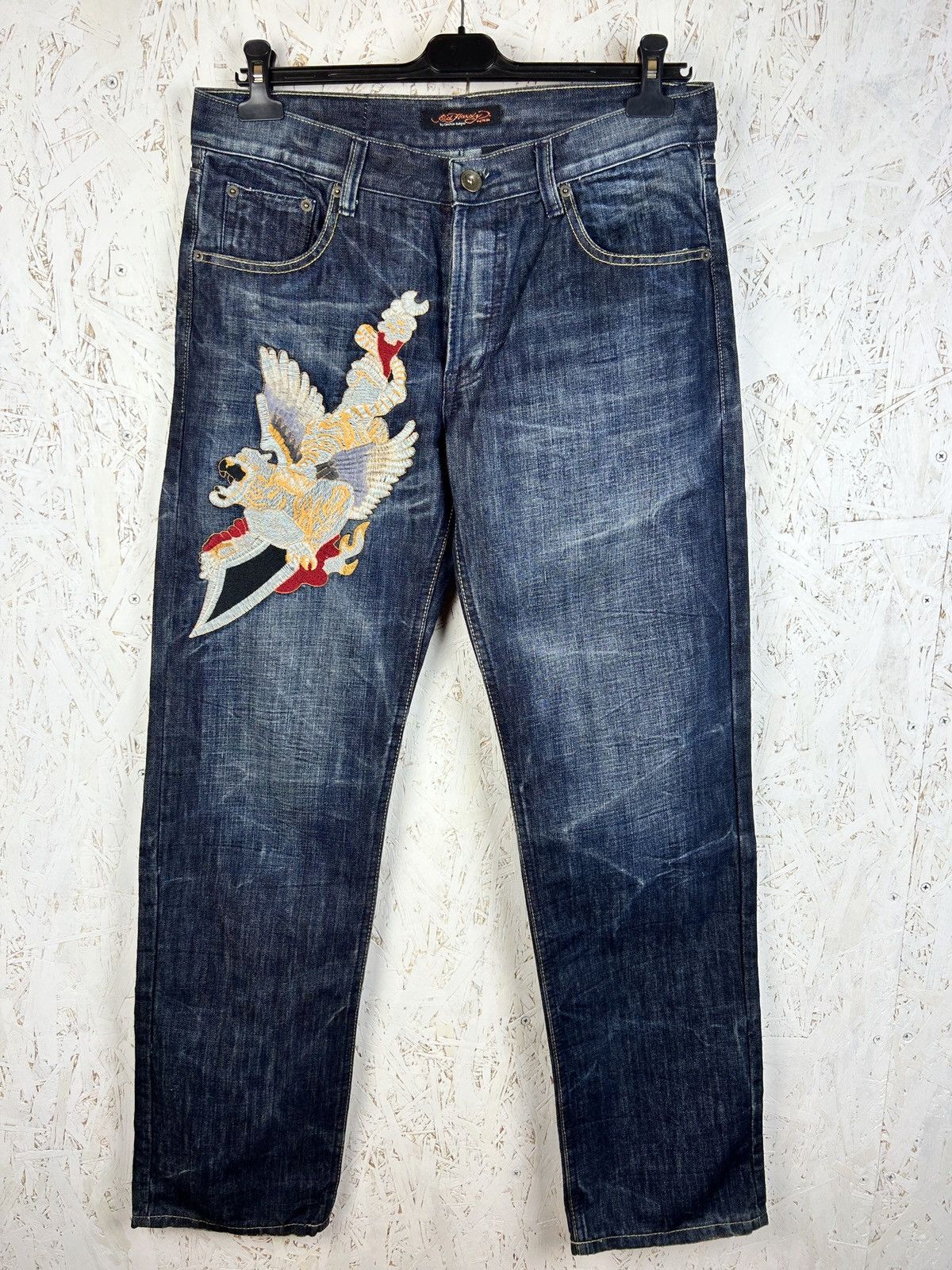 Christian Audigier Vintage Ed Hardy Christian Audigier Tattoo Embroidery Jeans Size US 36 / EU 52 - 1 Thumbnail