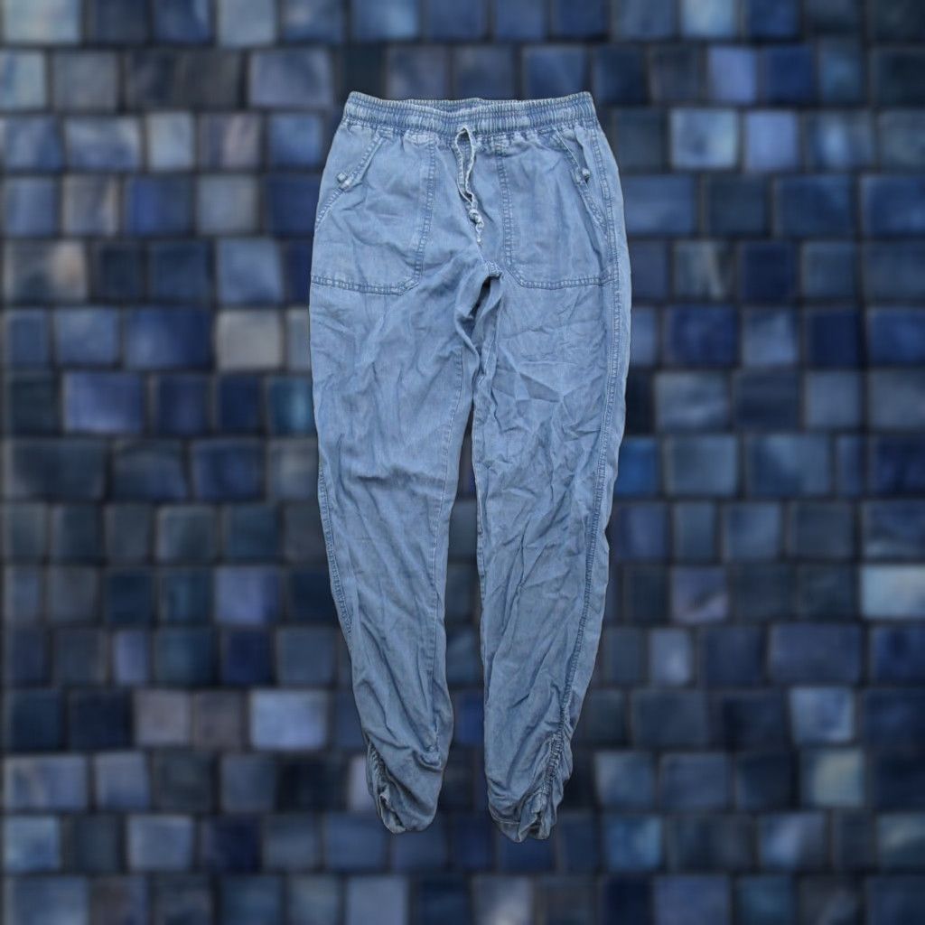 Vintage Thread + Supply Joggers Womens S Blue Lyocell Chambray Lightweight Pockets Size 24" / US 00 / IT 34 - 1 Thumbnail