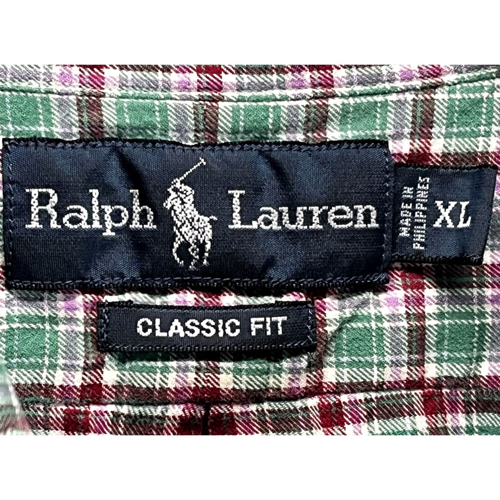 Ralph Lauren Ralph Lauren Button-Down Shirt Mens XL Green Red Plaid Classic Fit Pony Size US XL / EU 56 / 4 - 5 Thumbnail