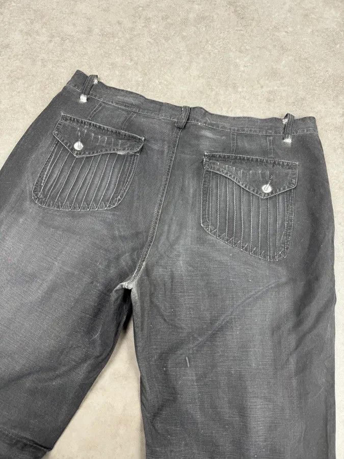 Just Cavalli 2000s Cavalli Grey Wax Washed Flared Pants Size US 34 / EU 50 - 7 Thumbnail