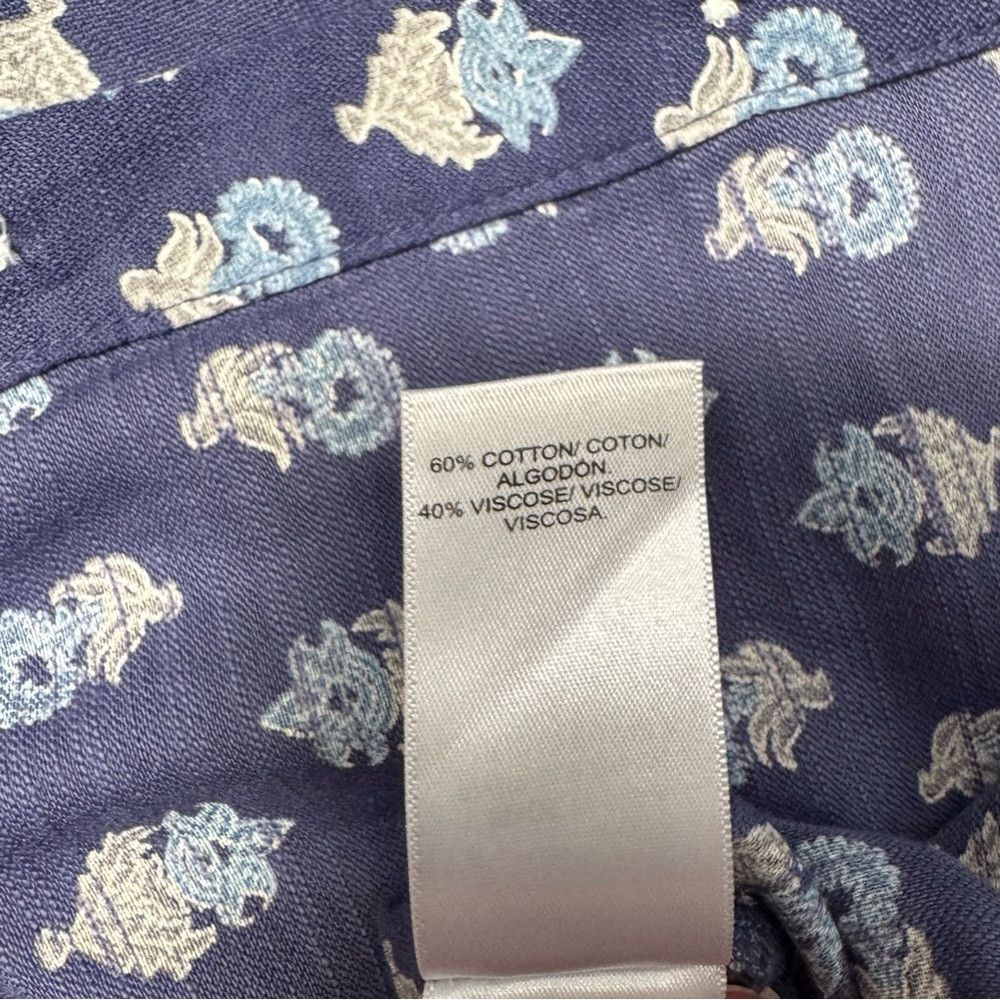 Lucky Brand NWT New $80 Lucky Brand Blue Floral Cotton Viscose Shirt Si Size XS / US 0-2 / IT 36-38 - 7 Thumbnail