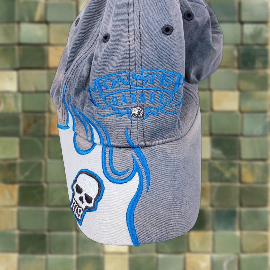 Garage Sportgear Cap One Size Blue Cotton Strapback Dad Hat 2005 Monster Garage M9 Skull Gray Blue Kingpin 2000s Vintage? Size ONE SIZE - 1 Thumbnail