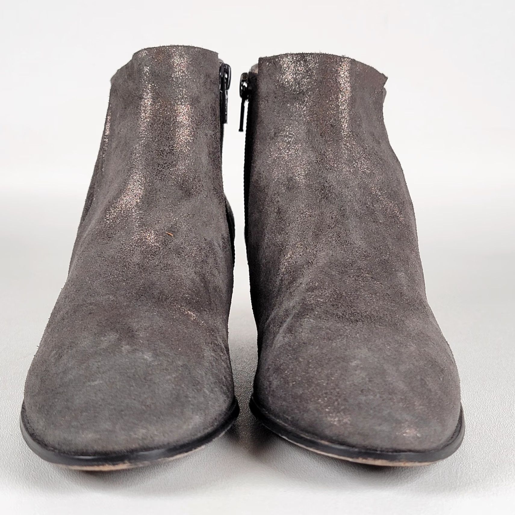 Vintage Coclico Bronze Leather Ankle Boots Women 38 Leather Western Block Heel Zip Size US 6 / IT 36 - 3 Thumbnail