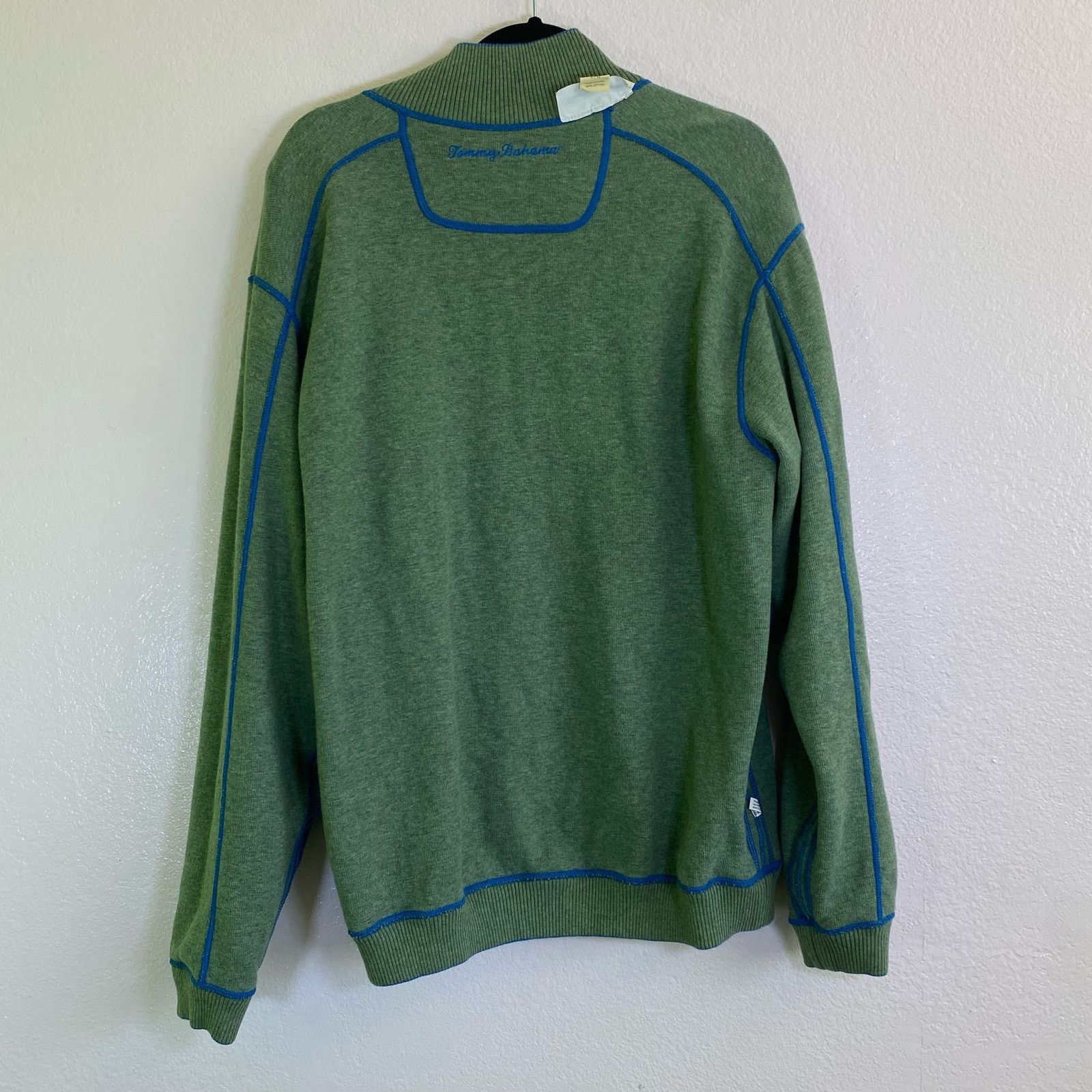 Tommy Bahama Tommy Bahama Reversible Blue Green Quarter Zip Sweater L Size US L / EU 52-54 / 3 - 10 Thumbnail