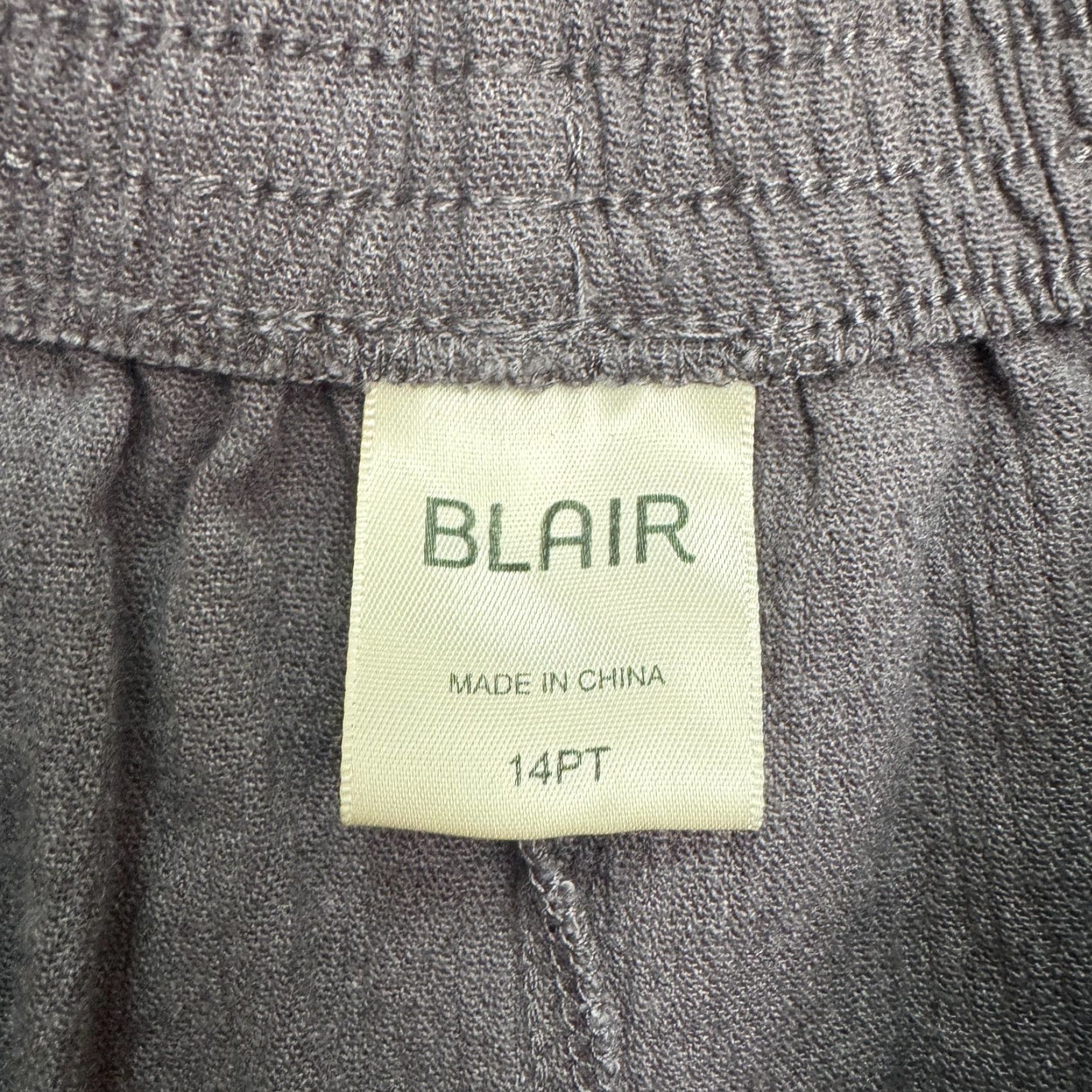 Blair Blair Pull On Pants Women s 4 Petite Wide Leg Cropped Dark Gray Elastic Waist Size 36" / US 14 / IT 50 - 6 Thumbnail