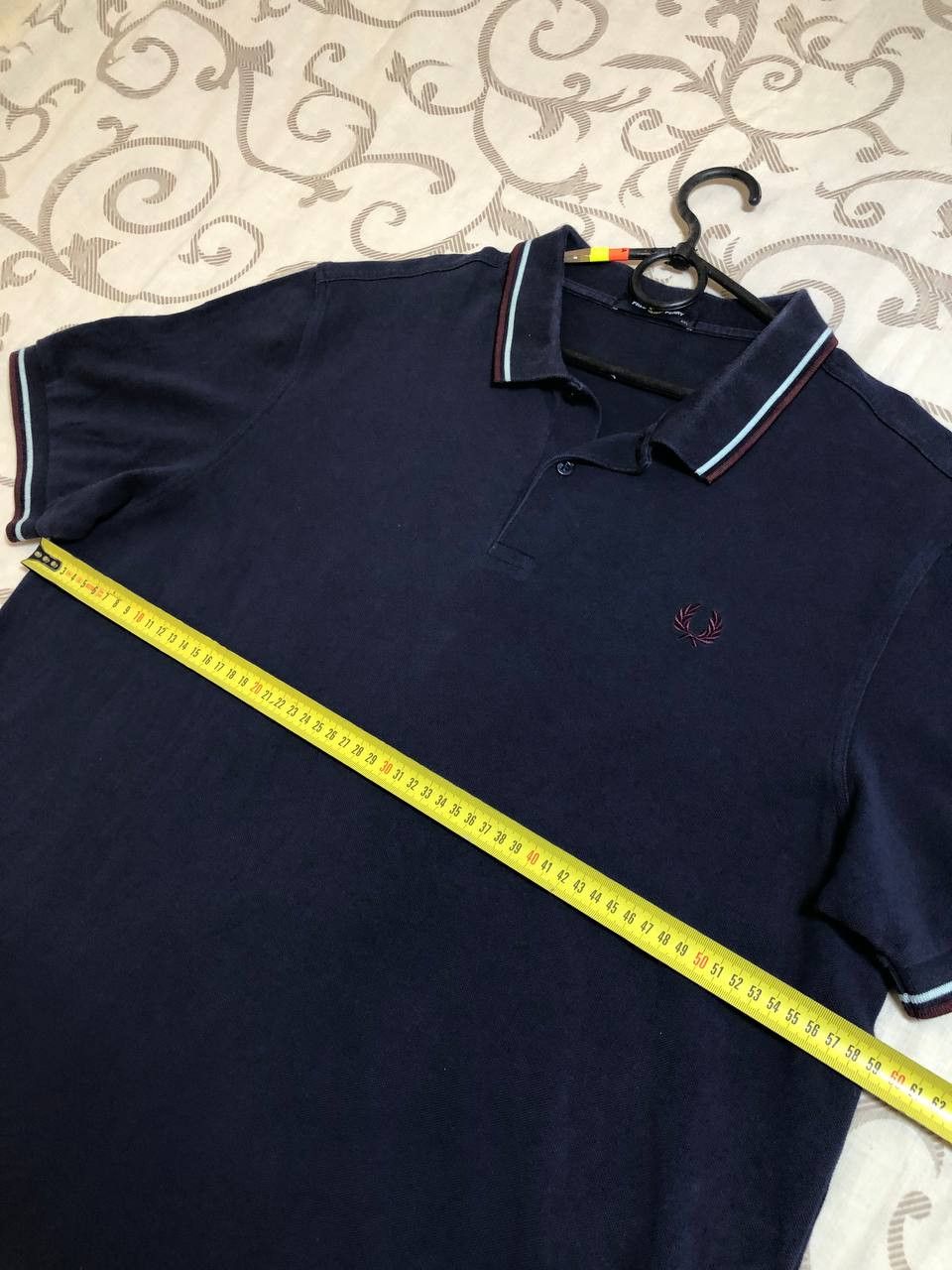 Fred Perry Fred Perry Men's Polo Shirt Embroidered Logo Navy Size US XXL / EU 58 / 5 - 11 Thumbnail