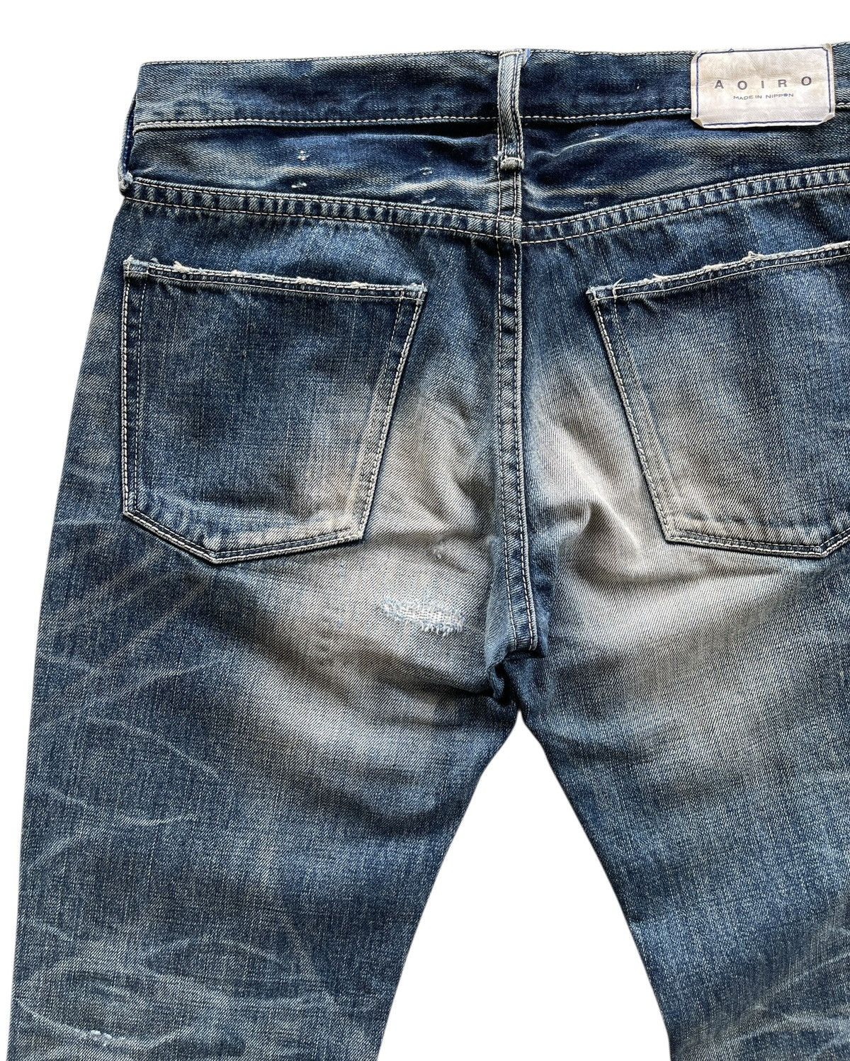 Japanese Brand AOIRO Japan Distressed Denim Size US 33 - 10 Thumbnail
