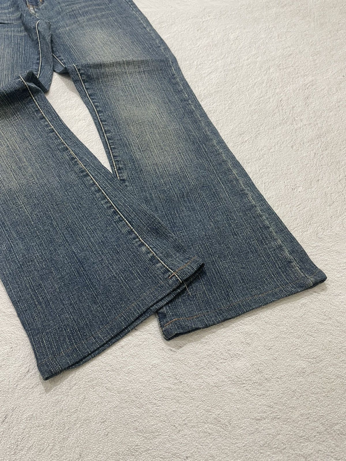 Japanese Brand 2000s Jufu Flare Raw Denim Bootcut Jeans washed Embroidered Size US 27 - 5 Thumbnail