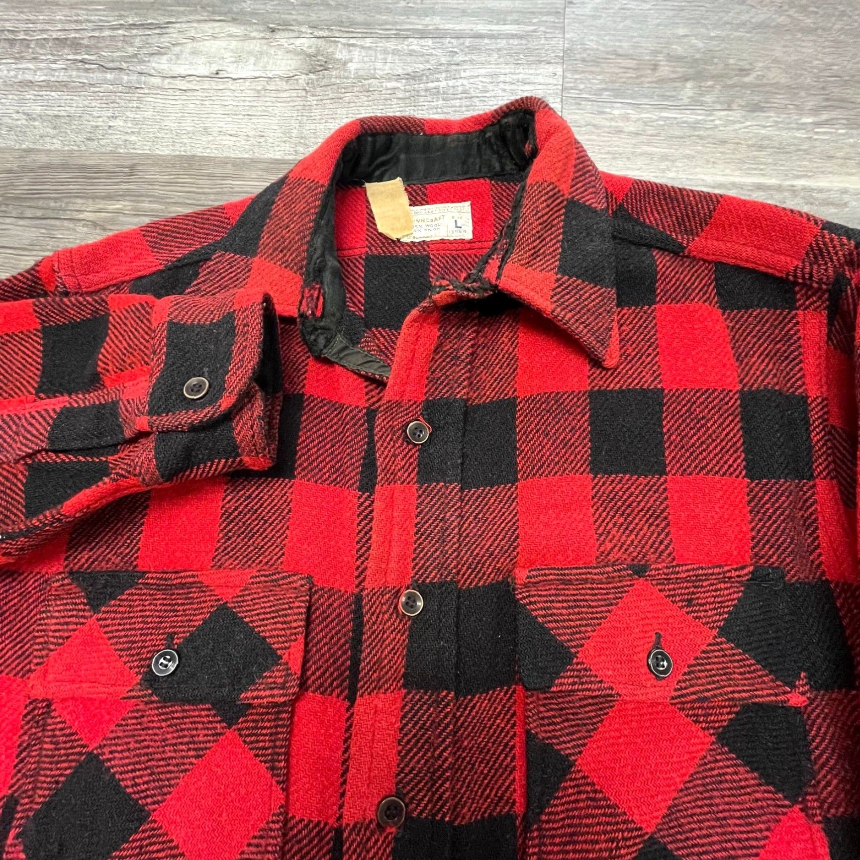 JCPenney VINTAGE Towncraft JCPenney Buffalo Men L Tartan Plaid Wool Flannel Jacket Shirts? Size US L / EU 52-54 / 3 - 3 Thumbnail