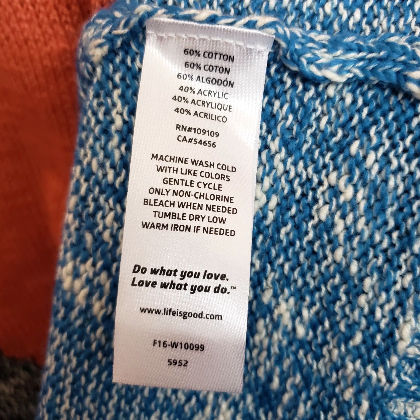 Life is Good Life is Good Womens Pullover Sweater L Orange Long Sleeve Cotton Blend Size L / US 10 / IT 46 - 5 Thumbnail