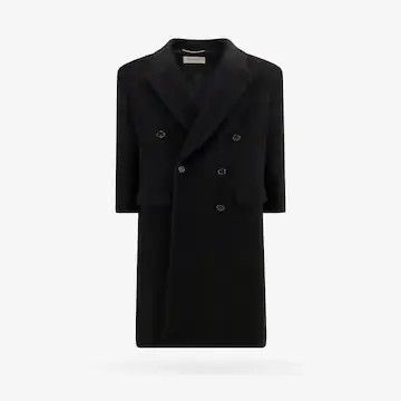 Saint Laurent Paris o1bcso1str1124 Coat In Chevron Wool in Black Size US L / EU 52-54 / 3 - 1 Preview