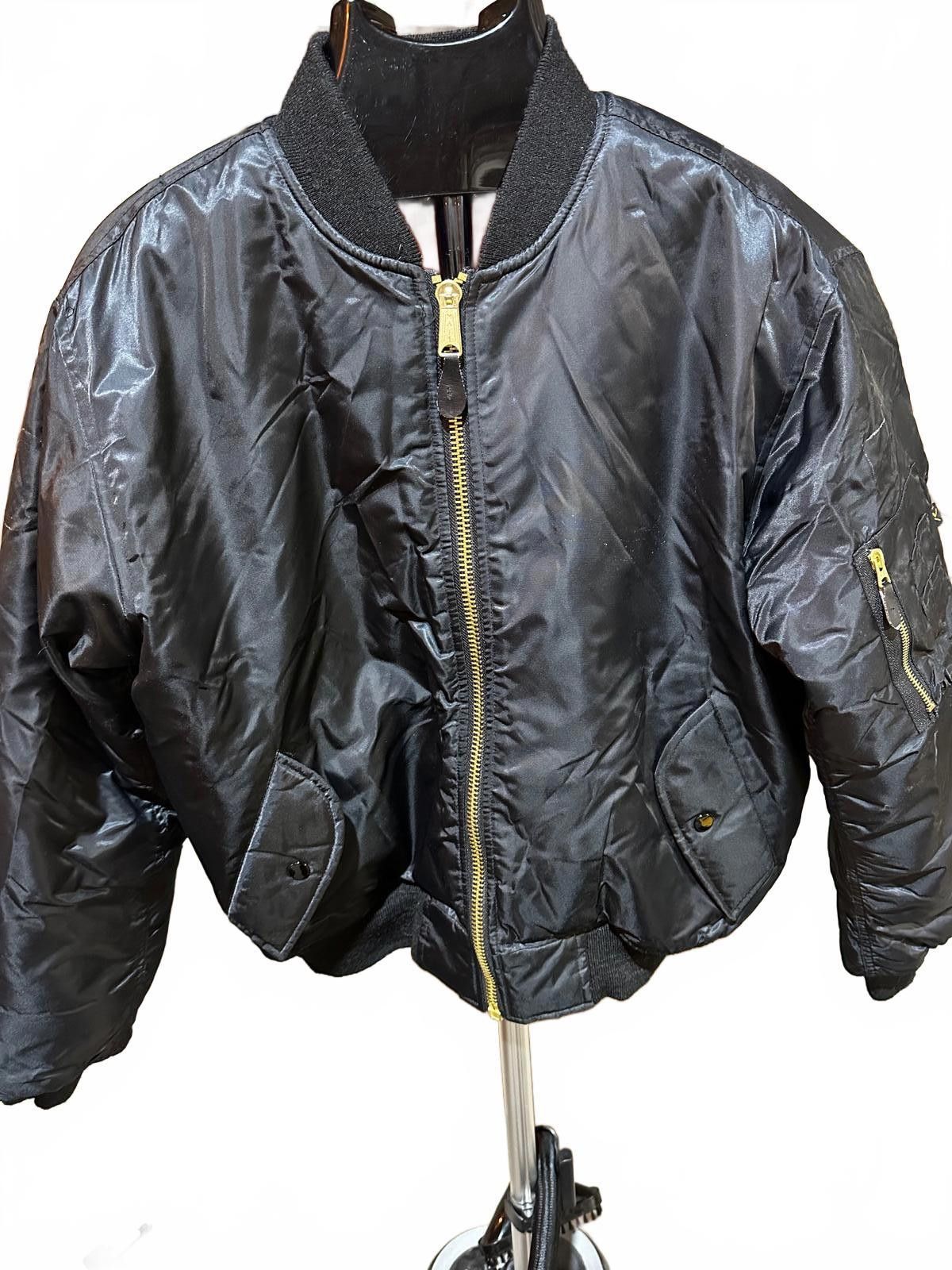 Other Black Bomber Jacket M Gold Zipper Orange Lining MA-1 Style Size US M / EU 48-50 / 2 - 1 Thumbnail