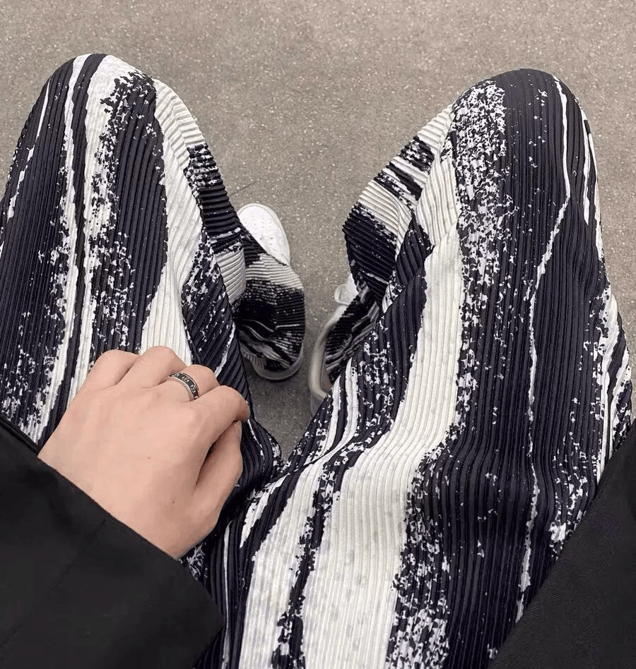 Japanese Brand × Vintage Korean fashion black tie-dye pleats pants trousers Size US 32 / EU 48 - 5 Thumbnail