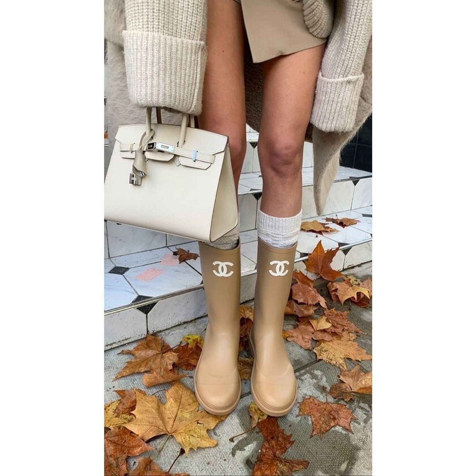 Chanel Wellington Wellies CC Logo Pull On Rubber Rain Boots 41 Size US 11 / IT 41 - 4 Thumbnail