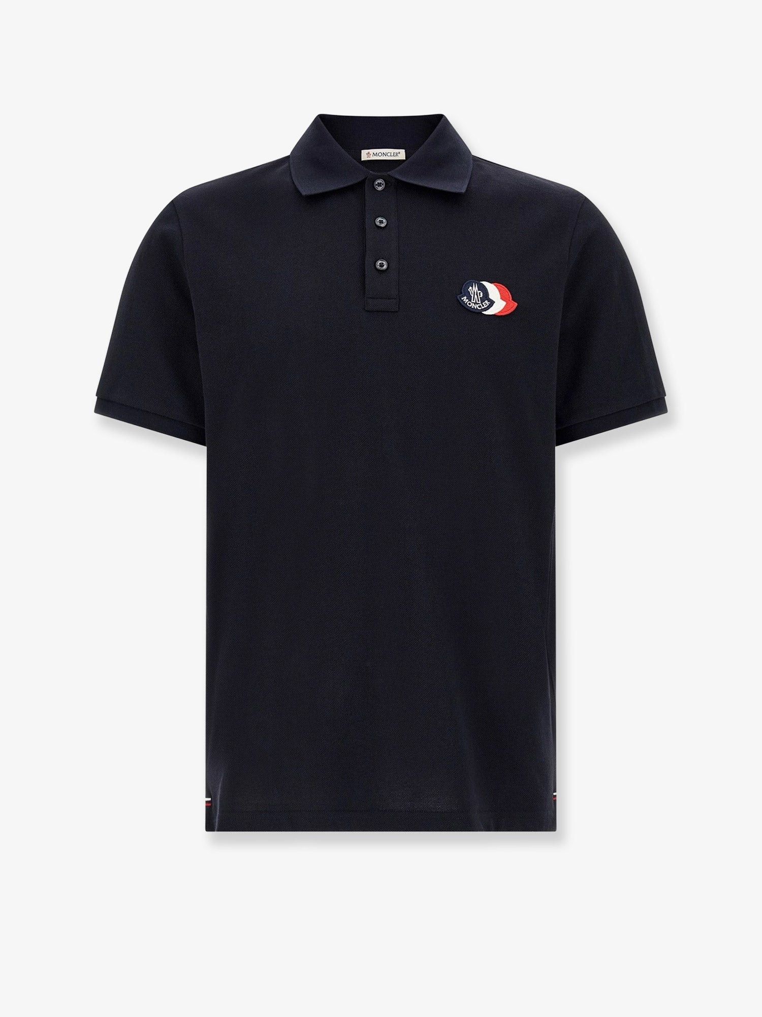 Moncler Cotton Polo Shirt With Tricolor Logo Patch Size US XL / EU 56 / 4 - 1 Thumbnail