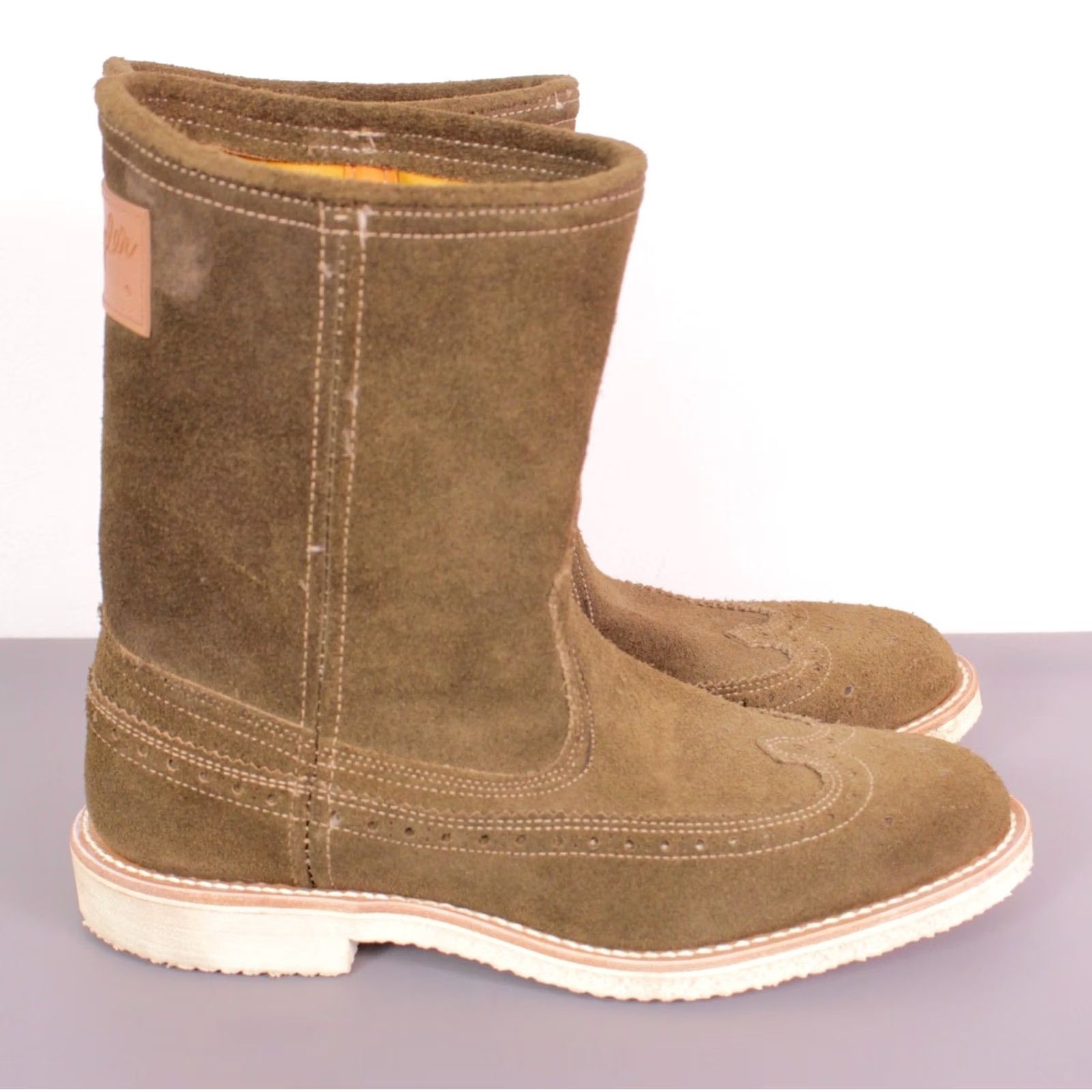 Wrangler Wrangler Boots Mens VTG 70s Green Suede Cowboy Boots 5.5 D 1970s Roughout Hunting Boots Size US 6 / EU 39 - 5 Thumbnail
