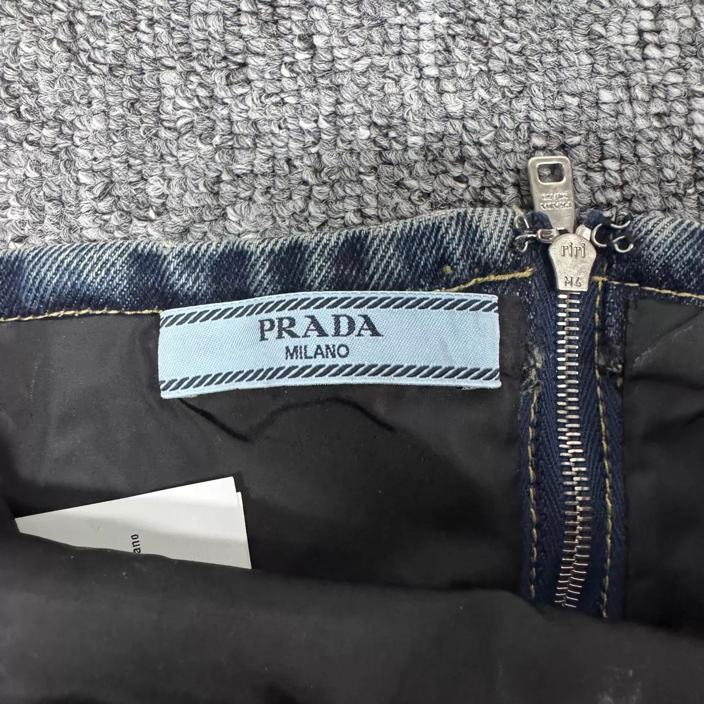 Prada Prada Denim Bustier Distressed Metal Triangle 36 Size XS / US 0-2 / IT 36-38 - 5 Thumbnail