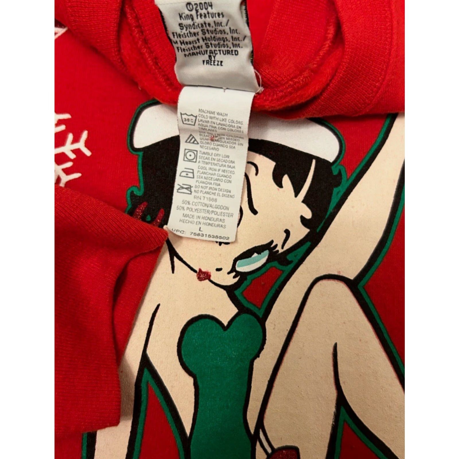 Vintage VINTAGE Betty Boop 90s Naughty Christmas VTG Crewneck Sweater L Red Boys? Mens? Size US L / EU 52-54 / 3 - 3 Thumbnail