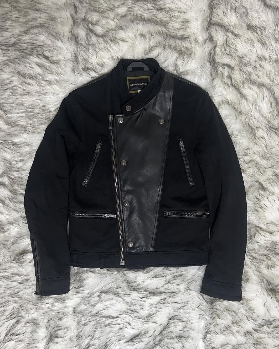 Emporio Armani Emporio Armani Biker Leather Jacket Size US S / EU 44-46 / 1 - 1 Thumbnail