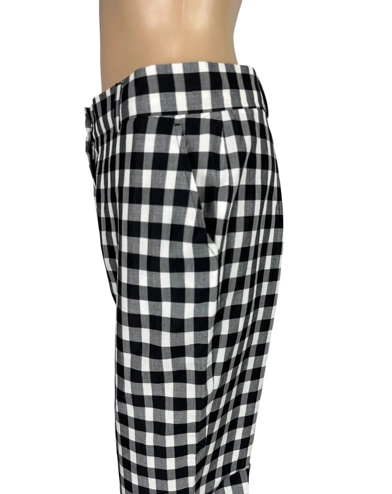 Max Mara Max Mara Plaid Pants Crop Rami Cotton size UK10 US8 Size 32" / US 10 / IT 46 - 5 Thumbnail