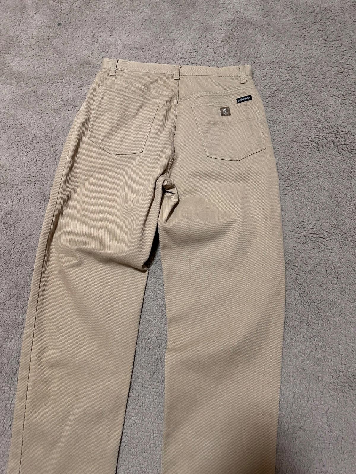 Yves Saint Laurent 90s Yves Saint Laurent YSL Logo Beige Pants Jeans Vntg 32/32 Size US 32 / EU 48 - 4 Thumbnail