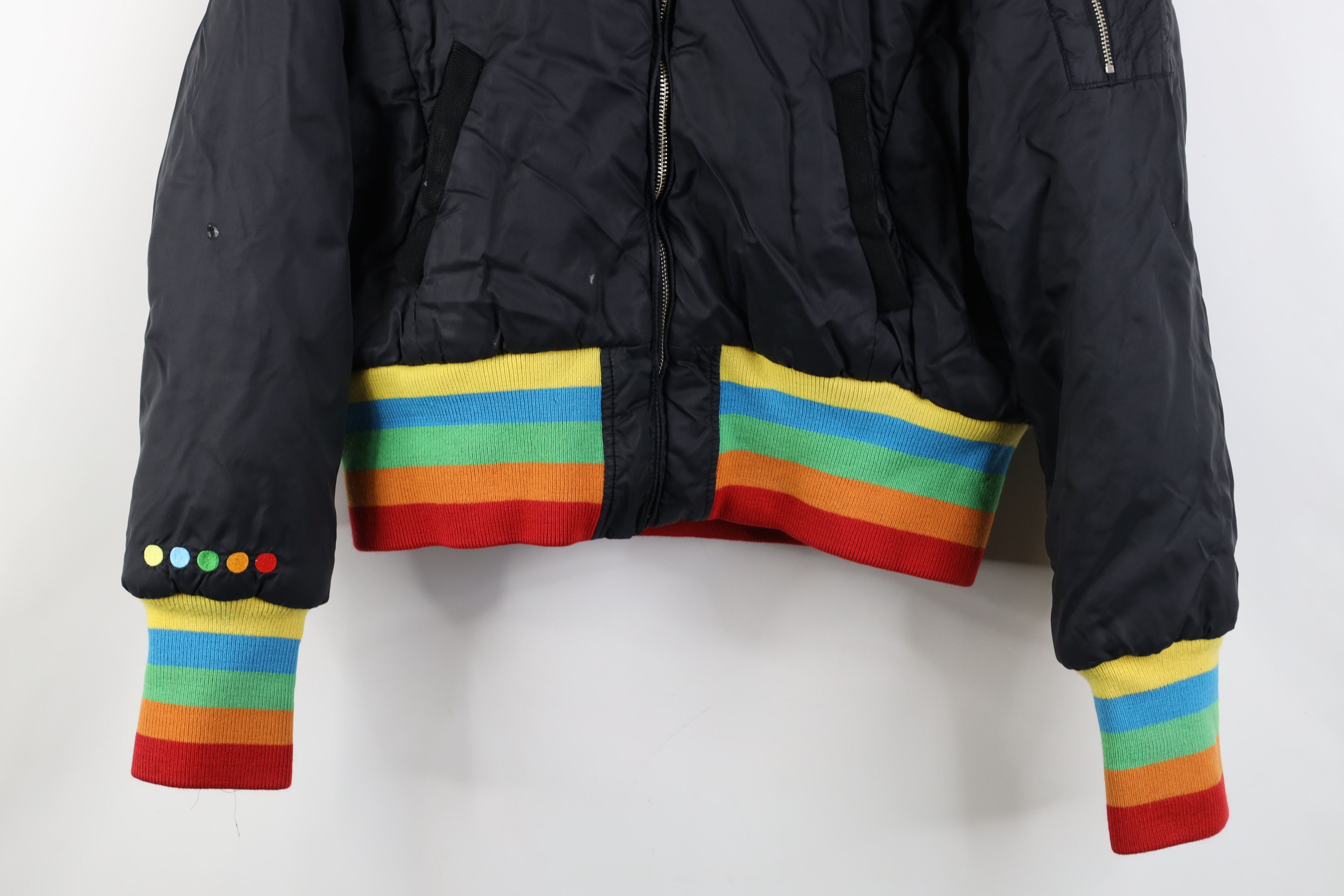 Vintage Vintage 90s Y2K Coogi Cropped Rainbow Hooded Puffer Jacket Size XXL / US 16-18 / IT 52-54 - 3 Thumbnail