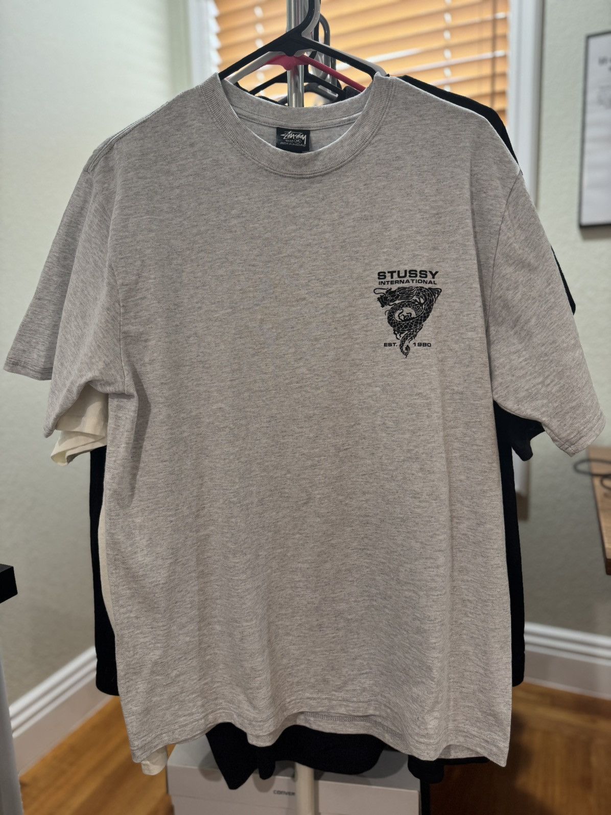 Stussy Stussy International Dragon Tee Heather Gray - size Medium Size US M / EU 48-50 / 2 - 1 Thumbnail