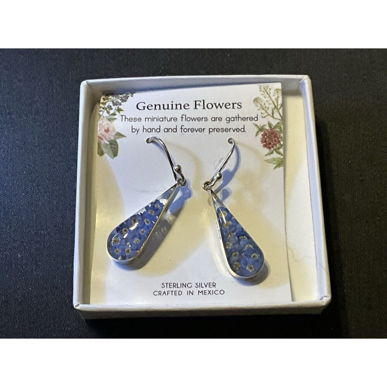 Other Miabella Sterling Silver Mexico Real Flowers Hook Earrings Size ONE SIZE - 3 Thumbnail