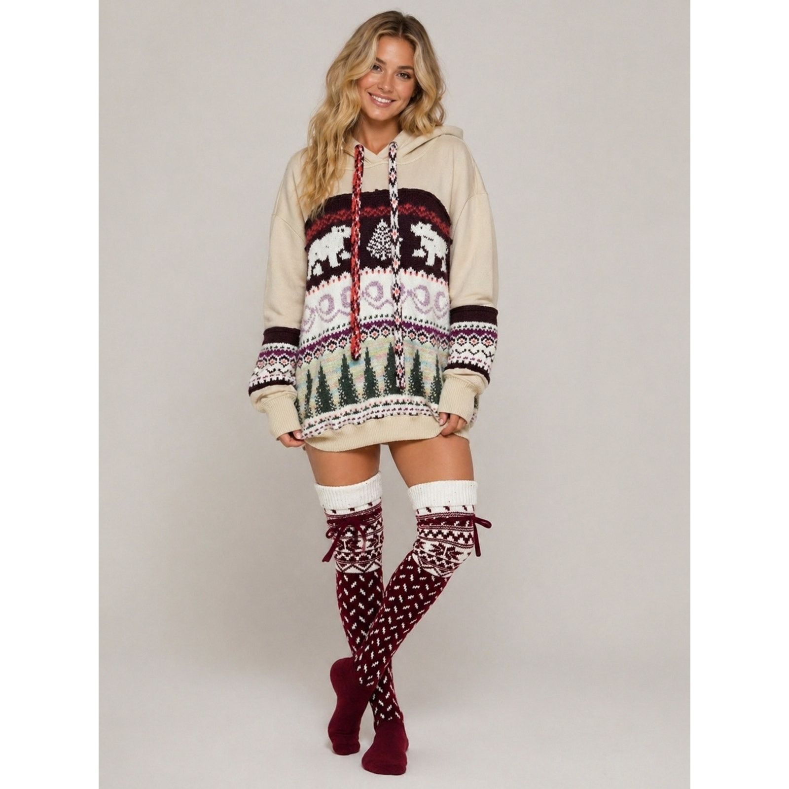 Free People NWOT Free People Lutz Fair Isle Hoodie Oversized M Size M / US 6-8 / IT 42-44 - 2 Thumbnail